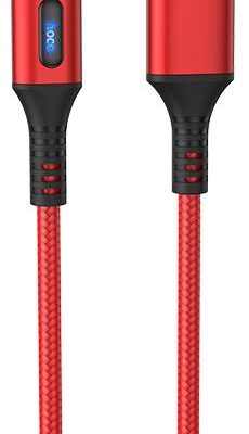 HOCO U79 ADMIRABLE SMART POWER OFF ΚΑΛΩΔΙΟ ΦΟΡΤΙΣΗΣ LIGHTNING, ΚΟΚΚΙΝΟ