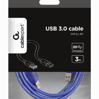 GEMBIRD ΚΑΛΩΔΙΟ USB EXTENSION 3.0 MALE-FEMALE ΜΕ ΦΕΡΡΙΤΗ 3m