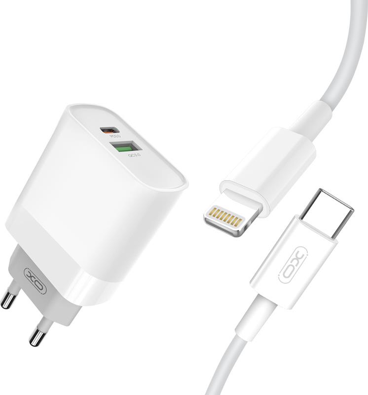 XO ΦΟΡΤΙΣΤΗΣ ΤΑΧΕΙΑΣ ΦΟΡΤΙΣΗΣ L64 20W QC3.0+PD + PD ΚΑΛΩΔΙΟ LIGHTING