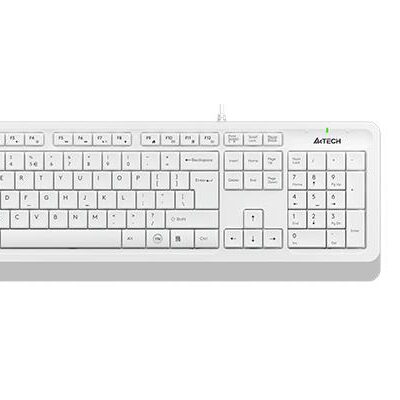 A4TECH SET ΕΝΣΥΡΜΑΤΟ ΠΛΗΚΤΡΟΛΟΓΙΟ - ΠΟΝΤΙΚΙ F1010, ΛΕΥΚΟ