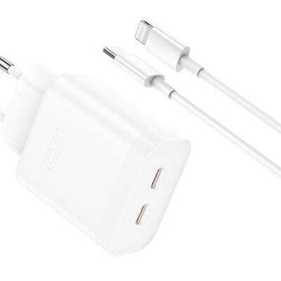 XO L105 ΦΟΡΤΙΣΤΗΣ, 35W, 2 ΘΥΡΕΣ PD, ΜΕ ΚΑΛΩΔΙΟ LIGHTNING, ΛΕΥΚΟΣ (NB-Q189A)