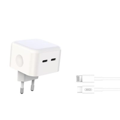 XO L102 ΦΟΡΤΙΣΤΗΣ, 35W, 2 ΘΥΡΕΣ PD, ΜΕ ΚΑΛΩΔΙΟ LIGHTNING (NB113)