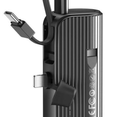 XO PR220 POWERBANK ΤΣΕΠΗΣ ΜΕ ΒΙΣΜΑ LIGHTNING ΓΙΑ IPHONE KAI ΚΑΛΩΔΙΟ TYPE-C, 5000MAH