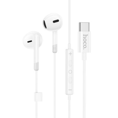 HOCO M109 ΑΚΟΥΣΤΙΚΑ HANDSFREE TYPE-C SUNNY ME ΧΕΙΡΙΣΤΗΡΙΟ ΣΤΟ ΚΑΛΩΔΙΟ, ΛΕΥΚΟ