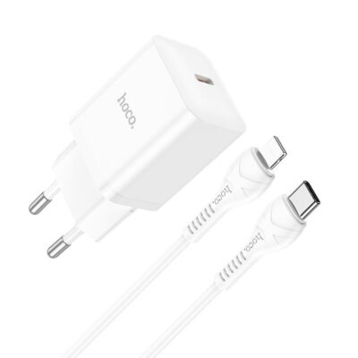 HOCO N27 ΦΟΡΤΙΣΤΗΣ INNOVATIVE ΜΕ ΚΑΛΩΔΙΟ LIGHTNING, PD20W, 1 ΘΥΡΑ, ΛΕΥΚΟ.