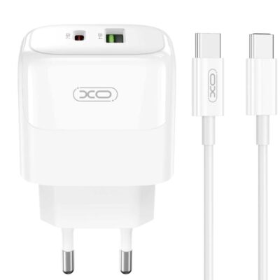 XO L138 ΦΟΡΤΙΣΤΗΣ 30W GAN NITRIDE 1 ΘΥΡΑ USB + 1 ΘΥΡΑ PD, ΚΑΛΩΔΙΟ TYPE-C, ΛΕΥΚΟ.