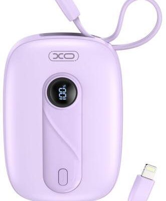 XO PR246 POWERBANK PD 20W + 22.5W(IP) ΜΕ ΕΝΣΩΜΑΤΩΜΕΝΟ ΚΑΛΩΔΙΟ TYPE-C ΚΑΙ LIGHTNING , ΟΘΟΝΗ, 10000mAh , ΜΩΒ