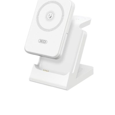 XO CX033 WIRELESS DOCKING STATION, ΑΠΟΣΠΩΜΕΝΟ POWERBANK, 5000MAH, 20W, 3 ΣΕ 1,  ΛΕΥΚΟ