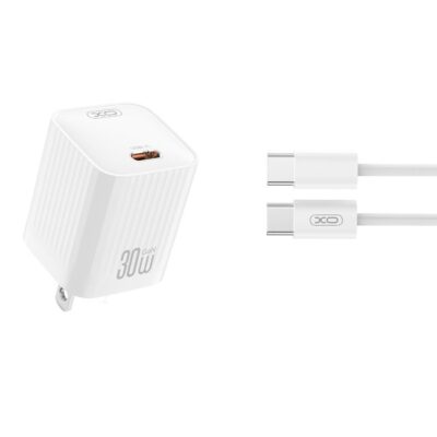 XO L148 ΦΟΡΤΙΣΤΗΣ PD30W, 1 ΘΥΡΑ TYPE-C ΜΕ ΚΑΛΩΔΙΟ TYPE-C, ΛΕΥΚΟΣ
