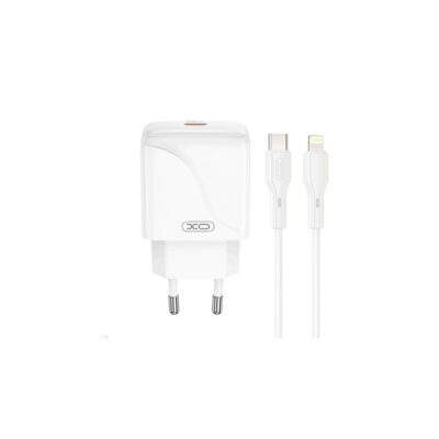 XO L141 ΦΟΡΤΙΣΤΗΣ 20W, 1 ΘΥΡΑ TYPE-C ΜΕ ΚΑΛΩΔΙΟ PD ΣΕ LIGHTNING, ΛΕΥΚΟΣ