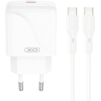 XO L141 ΦΟΡΤΙΣΤΗΣ 20W, 1 ΘΥΡΑ TYPE-C ΜΕ ΚΑΛΩΔΙΟ PD ΣΕ TYPE-C, ΛΕΥΚΟΣ