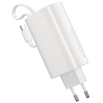 HOCO J148 HANDY PD20W POWER BANK ΤΟΙΧΟΥ, ΜΕ ΚΑΛΩΔΙΟ TYPE-C, 5.000MAH, ΛΕΥΚΟ