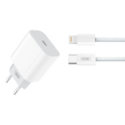 XO L129 ΦΟΡΤΙΣΤΗΣ 20W, ΜΕ ΚΑΛΩΔΙΟ LIGHTNING, ΛΕΥΚΟΣ