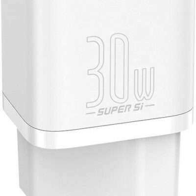 BASEUS SUPER SI ΦΟΡΤΙΣΤΗΣ ΓΡΗΓΟΡΗΣ ΦΟΡΤΙΣΗΣ, 30W, ΛΕΥΚΟ