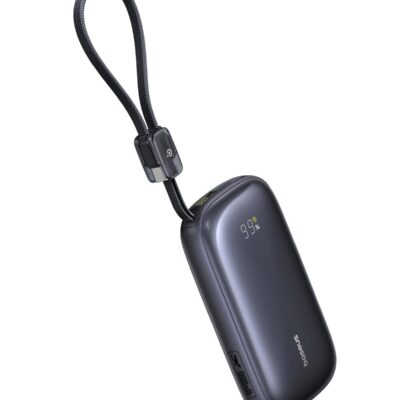 BASEUS ENERFILL FC21 QPOW3 ULTRA, POWERBANK, 10000MAh, ΜΕ ΚΑΛΩΔΙΟ ΑΠΟΣΠΩΜΕΝΟ LIGHTNING, 45W, ΜΕ ΨΗΦΙΑΚΗ ΟΘΟΝΗ, ΜΑΥΡΟ