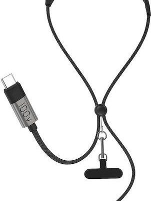 HOCO U145, ΚΑΛΩΔΙΟ ΦΟΡΤΙΣΗΣ TYPE-C ΣΕ TYPE-C, ΛΕΜΟΥ, 100W, 1.4M, ΜΑΥΡΟ