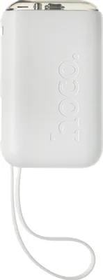 HOCO J157 LEADER, POWEBANK, 10000MAh, ΜΕ ΕΝΣΩΜΑΤΩΜΕΝΟ ΚΑΛΩΔΙΟ TYPE-C, 22.5W, ΟΘΟΝΗ LED, ΛΕΥΚΟ