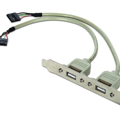 CABLEXPERT DUAL USB 2.0 RECEPTACLE ON BRACKET