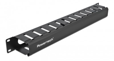 POWERTECH cable management NETW-0047 για rack 19"/1U, μεταλλικό, μαύρο