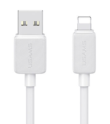 USAMS καλώδιο Lightning σε USB US-SJ689, 2.4A, 480Mbps, 1m, λευκό
