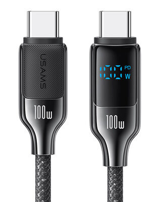 USAMS καλώδιο USB-C SJ742, 100W, 480Mbps, 1.2m, μαύρο