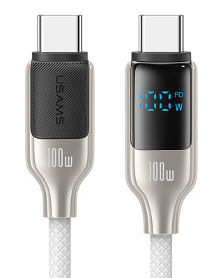USAMS καλώδιο USB-C SJ742, 100W, 480Mbps, 1.2m, λευκό