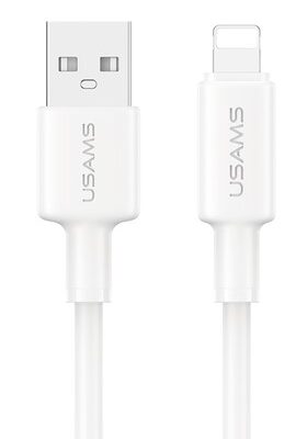 USAMS καλώδιο Lightning σε USB SJ762, 2.4A 12W, 480Mbps, 1m, λευκό