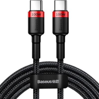 BASEUS CAFULE ΚΑΛΩΔΙΟ ΦΟΡΤΙΣΗΣ, TYPE-C TO TYPE-C, 100W, 2M, ΚΟΚΚΙΝΟ ΜΑΥΡΟ