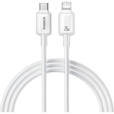 BASEUS CRYSTAL, ΚΑΛΩΔΙΟ ΓΡΗΓΟΡΗΣ ΦΟΡΤΙΣΗΣ, TYPE-C ΣΕ LIGHTNING, 20W, 1m, ΛΕΥΚΟ