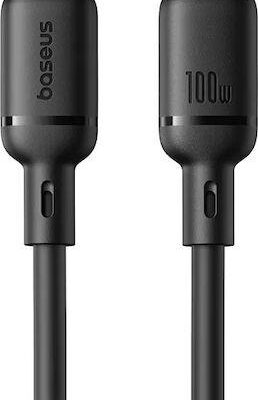 BASEUS SILKY SERIES, ΚΑΛΩΔΙΟ ΓΡΗΓΟΡΗΣ ΦΟΡΤΙΣΗΣ, TYPE-C ΣΕ TYPE-C, 100W, 1m, ΜΑΥΡΟ