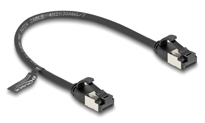 DELOCK καλώδιο δικτύου 80181, CAT 8.1 U/FTP, 40Gbps, εύκαμπτο, 0.25m, μαύρο