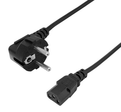 POWERTECH καλώδιο τροφοδοσίας CAB-P043, 3x 0.75mm², copper, 1.5m, μαύρο