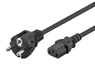 POWERTECH καλώδιο τροφοδοσίας CAB-P049, 3x 0.75mm², copper, 2m, μαύρο