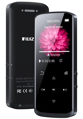 RUIZU MP3 player D50 με οθόνη 1.8", 16GB, Bluetooth, ελληνικό μενού, μαύρο