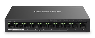 MERCUSYS desktop switch MS110P, 10x 10/100Mbps θύρες, PoE+, V1.0