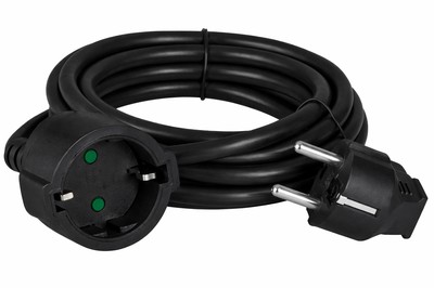 POWERTECH μπαλαντέζα ρεύματος PT-1561, 1x schuko, 16A, 3m, μαύρη