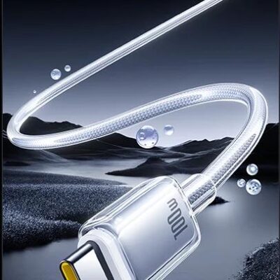 BASEUS CRYSTAL, ΚΑΛΩΔΙΟ ΓΡΗΓΟΡΗΣ ΦΟΡΤΙΣΗΣ,TYPE-C, 100W, 2m, ΛΕΥΚΟ