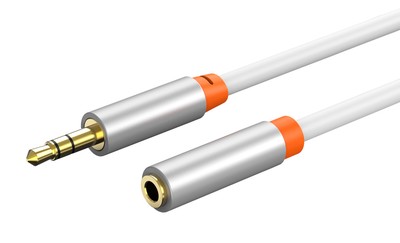 CABLETIME καλώδιο προέκτασης ήχου 3.5mm CT-AV311-P12G, gold plated, 1m, λευκό