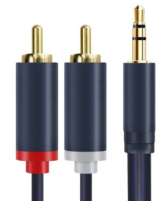 CABLETIME καλώδιο ήχου 3.5mm σε 2x RCA CT-AV303-H12G, 10m, μπλε