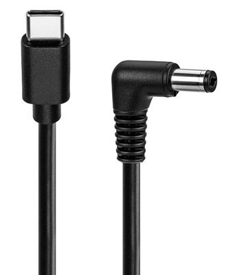 POWERTECH καλώδιο τροφοδοσίας USB-C σε DC CAB-UC098, 5.5x2.1mm, 0.5m, μαύρο