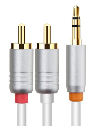 CABLETIME καλώδιο ήχου 3.5mm σε 2x RCA CT-AV314-P12G, 3m, λευκό