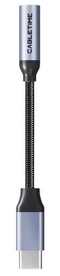 CABLETIME αντάπτορας USB-C σε 3.5mm CT-CMAUF-AG, γκρι