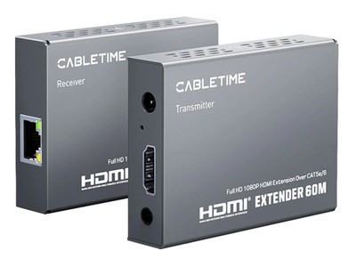 CABLETIME HDMI video extender CT-HEHD-FG60 μέσω καλωδίου RJ45, 1080p/60Hz, έως 60m
