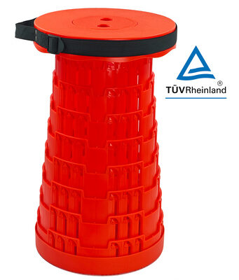 POWERTECH πτυσσόμενο καρεκλάκι HUH-0233, αντοχή έως 250kg, 25.5x45cm, κόκκινο