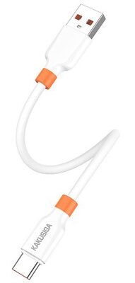 KAKUSIGA καλώδιο USB-C σε USB KSC-1024, σιλικόνης, 5A, 480Mbps, 0.25m, λευκό