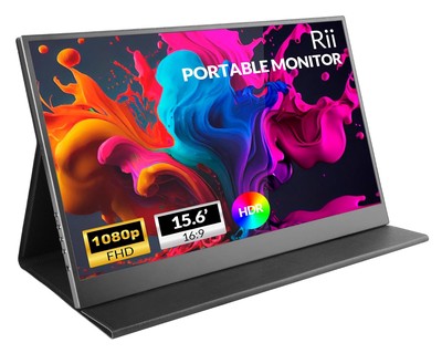 RIITEK φορητή οθόνη RS100, IPS, 15.6" 1920x1080, HDR, mini HDMI/USB-C, με ηχεία