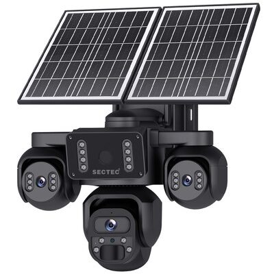 SECTEC smart ηλιακή κάμερα ST-523-9MAOV-4G-EU, triple lens, 3MP, 4G, SD, PTZ, IP66