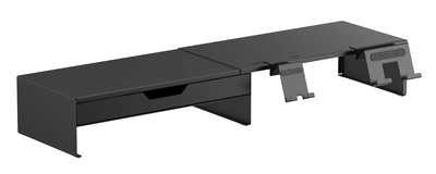 BRATECK επιτραπέζια βάση για οθόνη/laptop/smartphone/tablet STB-128-02 με συρτάρι, 13-32", έως 20kg, heavy duty, μαύρη