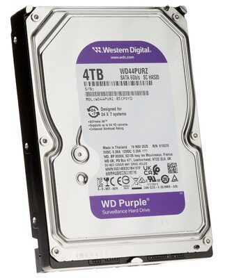 WD σκληρός δίσκος Purple 3.5", 4TB, 128MB, 5400RPM, 6Gb/s