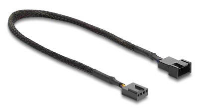 DELOCK καλώδιο προέκτασης 4pin PWM 91360 για ανεμιστήρες, 30cm, μαύρο